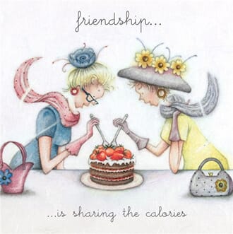 Kort 15x15cm Berni Parker Friendship is Sharing the Calories