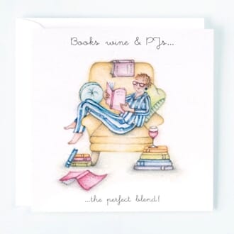 Kort 15x15 Berni Parker Books Wine and PJs